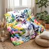 French Bulldog with Sunglasses Theme blanket Lightweight Warm Flannel Blanket Decorative Throw Blanket for Home Decoration