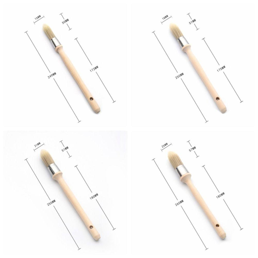 Wooden handle Round head brush Gap brush Wall Brushing Tools Multifunction Paint Brush  Painting