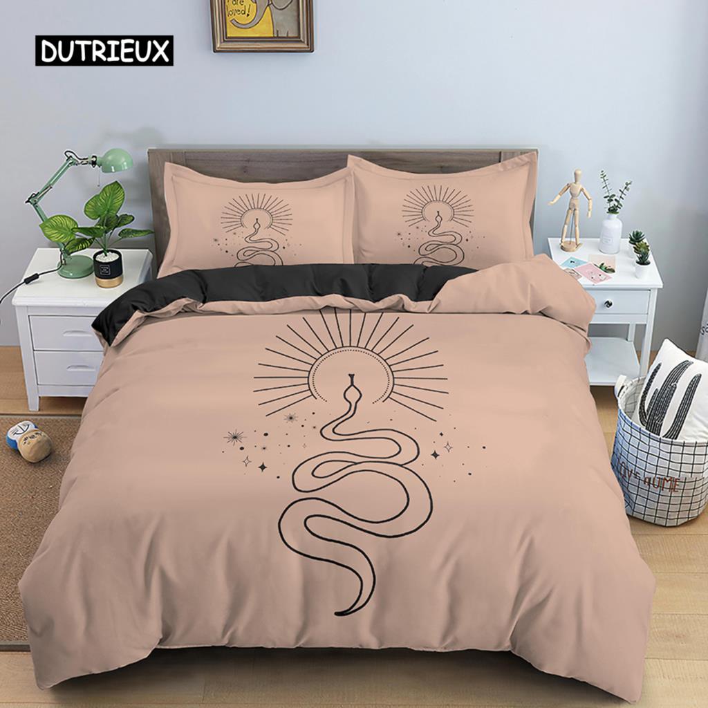 Комплект постельного белья с портретом в скандинавском стиле с абстрактным персонажем и пододеяльником King Size, полиэстер, современный стиль, декор комнаты