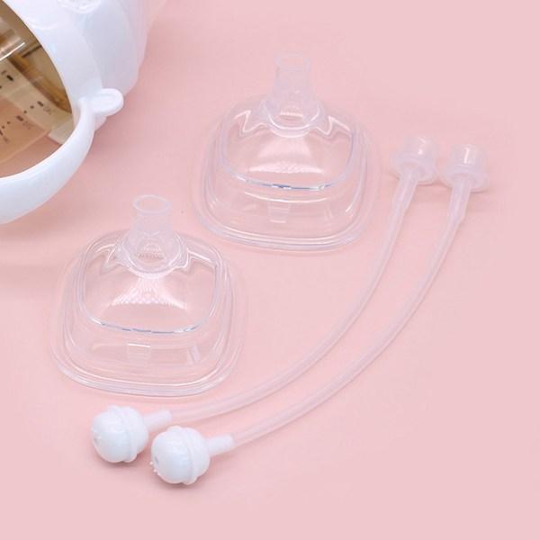 Hegen Infant Baby Bottle Refill Straw Top 2p + Shape 2p Set, Transparent, 1 Set