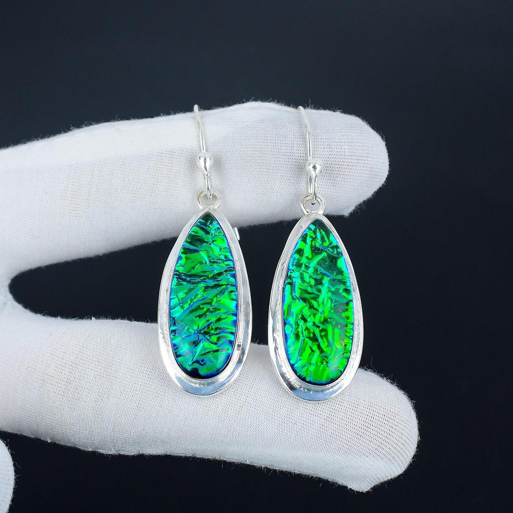 Серьги с австралийским триплетным огненным опалом, серьги из стерлингового серебра 925 пробы, серьги-подвески в стиле бохо из серебра, подарок на помолвку