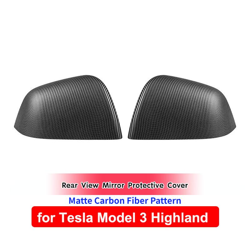 Для Tesla Model 3 Highland 2024 Внешние аксессуары Боковая дверь Зеркало заднего вида Крышка из углеродного волокна Модель 3