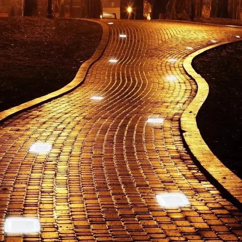 Солнечный кирпичный светильник, ландшафтный светильник, украшение сада, укладка дорожного покрытия, утопленное освещение для садовой дорожки, патио