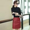 Formal Stylish Fashion Soft Fit Women Skirt Black Handmade Leather Genuine Lambskin