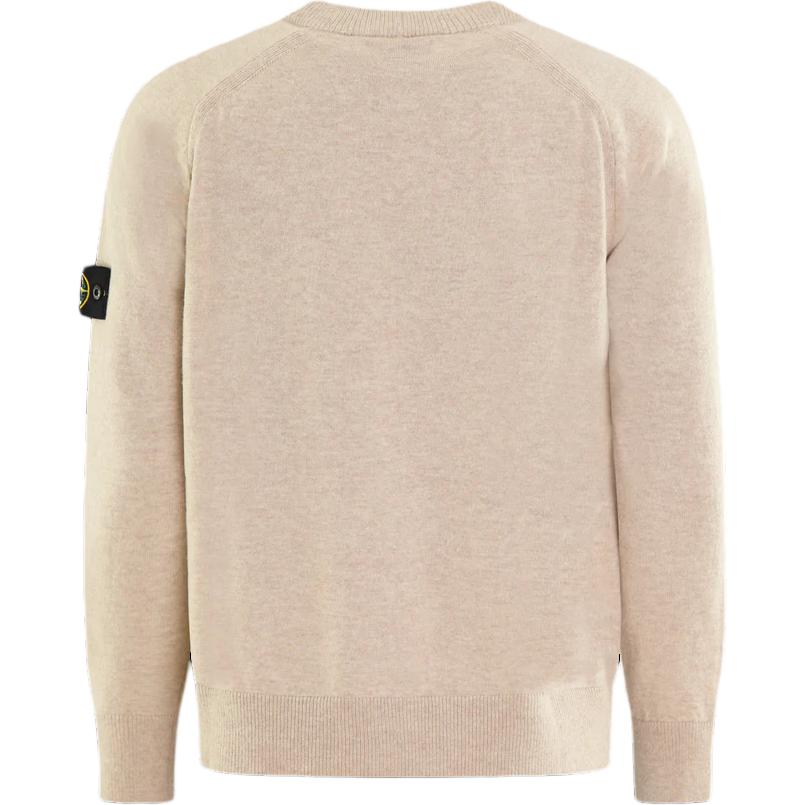 STONE ISLAND Мужской трикотажный свитер с V-образным вырезом, однобортный, однотонный, с рукавами реглан, с длинными рукавами, цвет светло-коричневый 8115523B4-V0M97