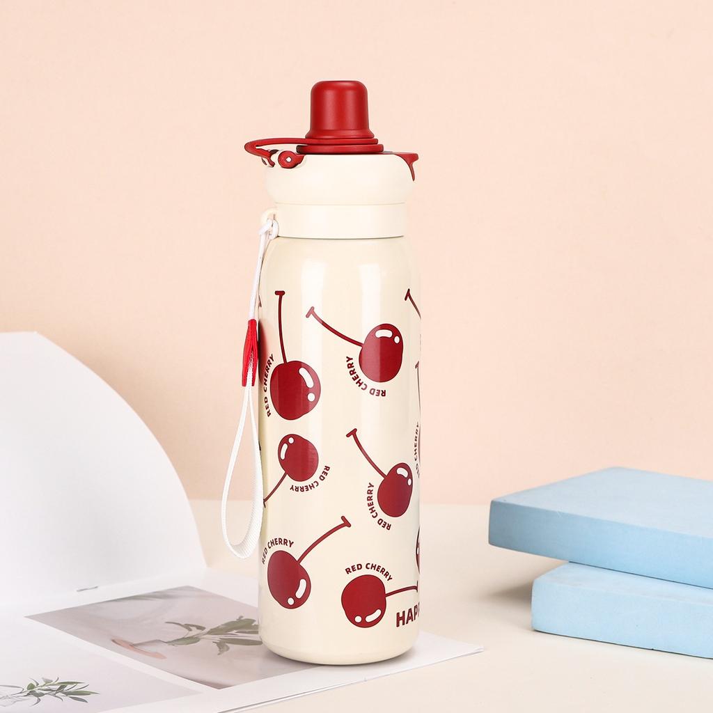 Новая термокружка для девочек, большая емкость, высокий уровень внешнего вида, соломенная кружка для средней школы, специальный двойной горшок для питья