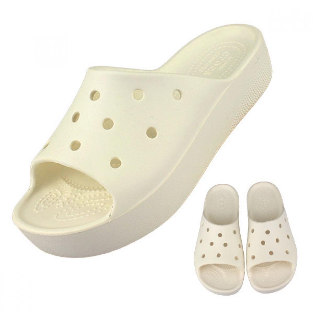 Crocs Кроксы Шлепанцы Классические Платформа Слайдер 208180 2y2 Костяной