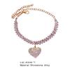 Women Anklet Exquisite Sparkling Rhinestone Heart Pendant Extended Length Leg Bracelet Birthday