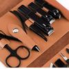 Professional Manicure Pedicure Kit 16 Pieces, Stainless Steel Nail Tools with Storage Case, Matte Black, Home Travel Portable Nail Care Set