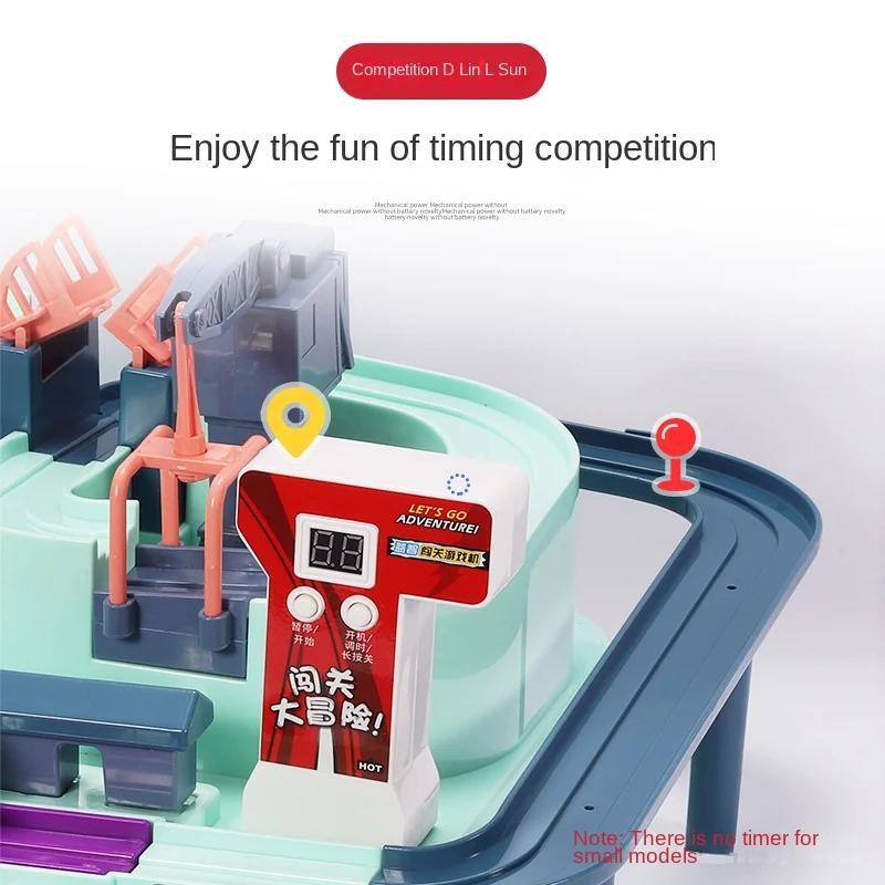 Модель гоночного железнодорожного вагона, развивающие игрушки, детский трек, приключенческая игра, мозг, механический интерактивный поезд, животные, космическая ракета, игрушка