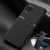 Чехол для Samsung Galaxy A12, автомобильный магнитный держатель, чехол для телефона из искусственной кожи с текстурой для Samsung A12 A 12 a12, мягкая силиконовая задняя крышка