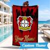 Custom Name Bayer Leverkusen Crest Personalized Microfiber Beach Towel, Quick-Dry, Ideal for Summer Travel, Beach Essential, Swimming