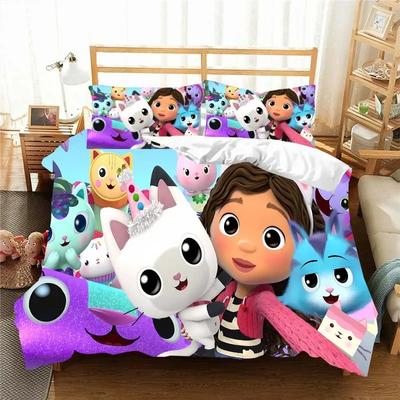 Комплект постельного белья Gabbys D-Dollhouse, пододеяльник, одеяло, односпальная кровать, двуспальная кровать, для детей, девочек и мальчиков, подарок, комплект постельного белья размера «king size»