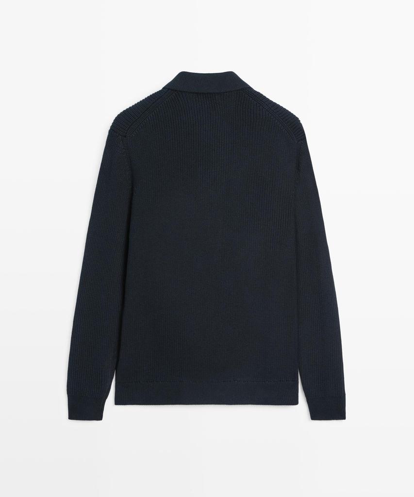 Хлопковый вязаный кардиган Massimo Dutti с карманами