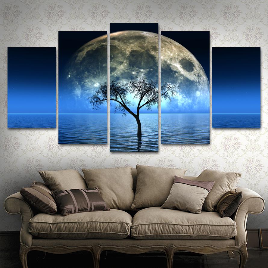 Wall Art Canvas Painting HD Print Modular Seaview 5 Pieces Popular Picture Landscape For Living Room Decor Poster