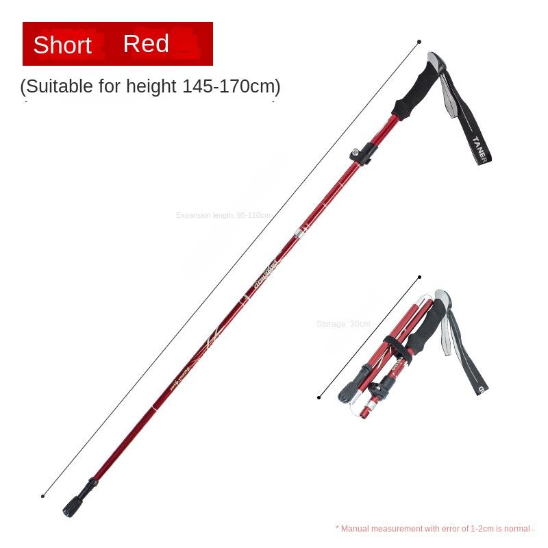 Палка для скалолазания, складная палка из алюминиевого сплава, сверхлегкая, ультра-короткая телескопическая уличная трость для ручного скалолазания, походная палка