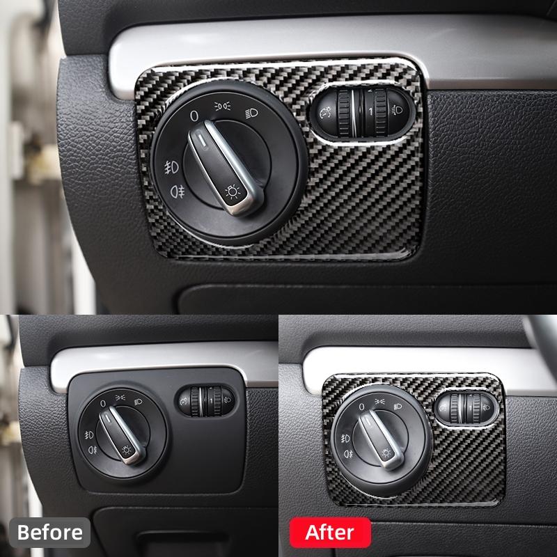 Для Volkswagen Golf 6 Gti R MK6 2008-2012 углеродное волокно интерьер авто переключатель фар панель рамка накладка наклейка автомобильные аксессуары