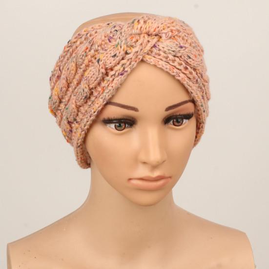 Повязка на голову Мягкая шерстяная вязаная повязка на голову с разноцветными точками Бархатная подкладка Теплая Дышащая Эластичная резинка для волос Аксессуары для волос