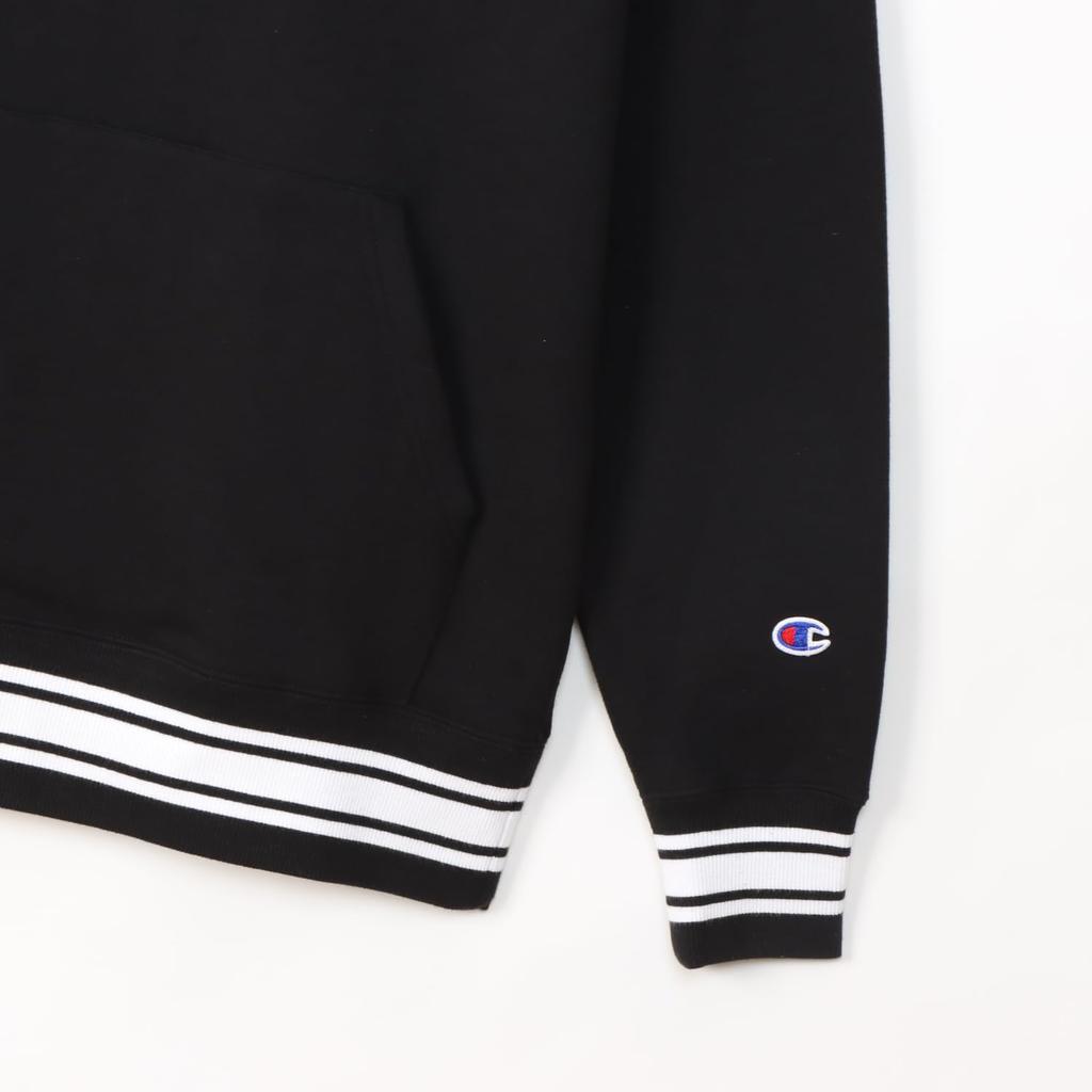 Толстовка с капюшоном с длинным рукавом, хлопок, США, вышитый логотип One Point, базовая черная, размер L [Champion] C3-Y138 для мужчин