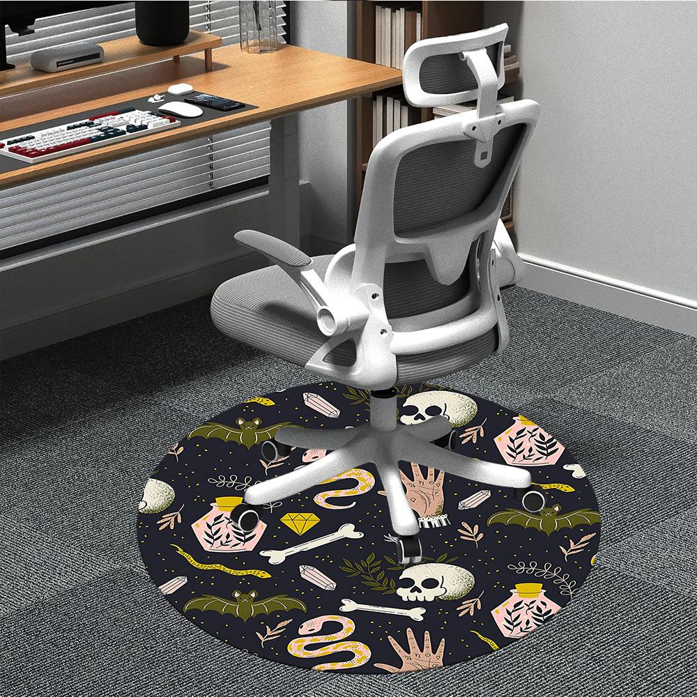1 шт. Круглый ковер с символами колдовства для офиса, коврик, подходящий для офиса, под офисные стулья, спальни, гостиной, домашнего декора, декора комнаты