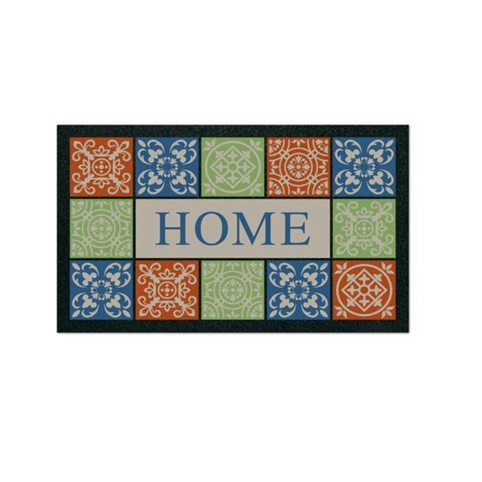 Tapis multiusage - Azulej - 40 x 68 cm - Antidérapant - Lavable - Vintage