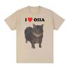 Spinning Cat Meme Funny I Love Oiia Tshirts Unisex Women Harajuku Fashion Short Sleeve Teop Shirt Unisex Clothing T Shirt Streetwear