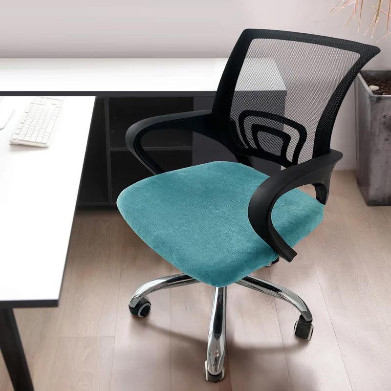 1 шт. бархатный чехол для офисного кресла, чехол для вращающегося сиденья компьютера, современный эластичный чехол для стула, съемный чехол для моющегося кресла, чехол для пыли