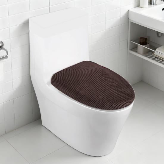Toilet Cover Corn-patterned Fabric Elastic Strap Non-Slip Stable Toilet Seat Cover Multifunctional Bathroom Decor