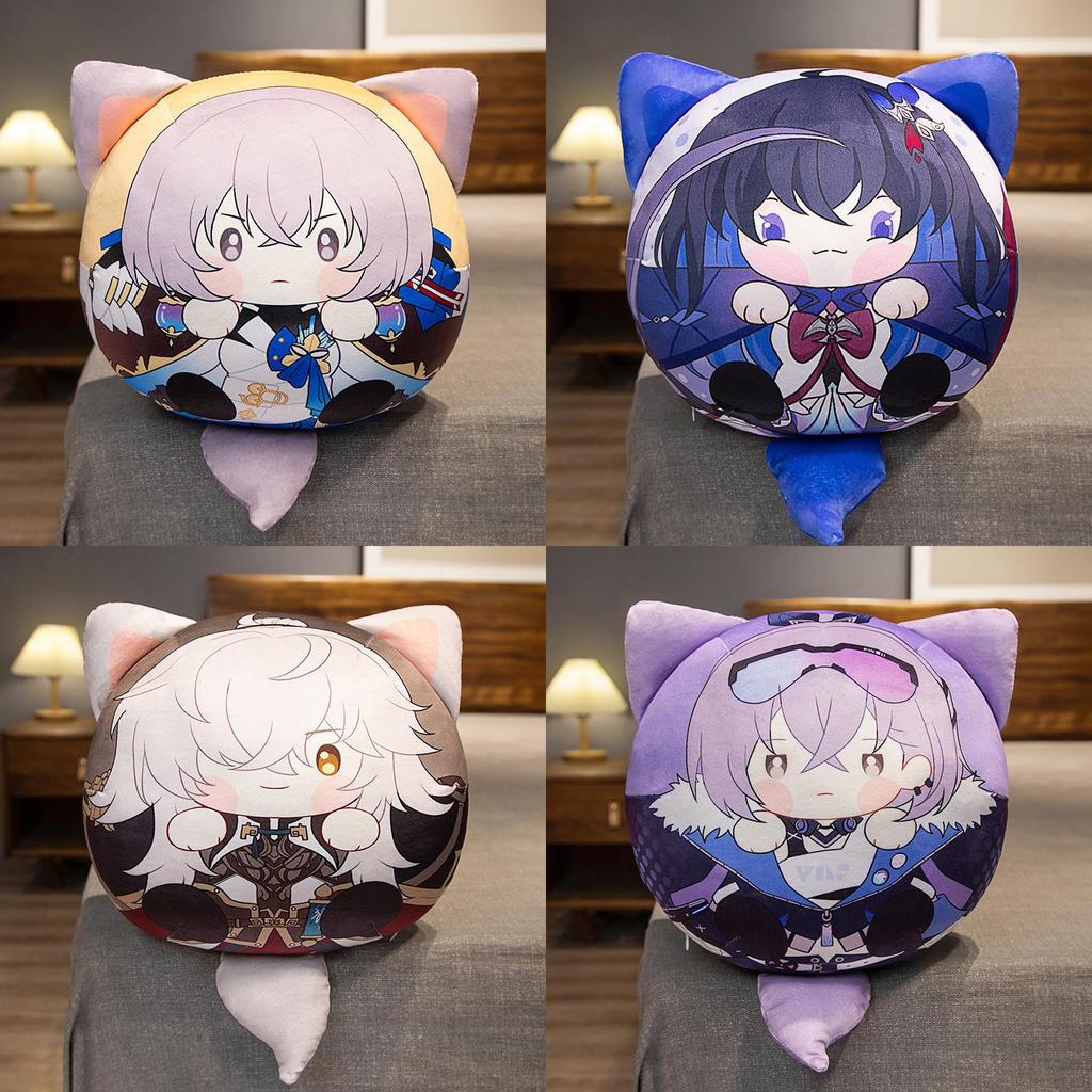Adorable Anime Character Plush Pillow Keychain Set With Soft Pp Cotton Filling And Short Plush Material
