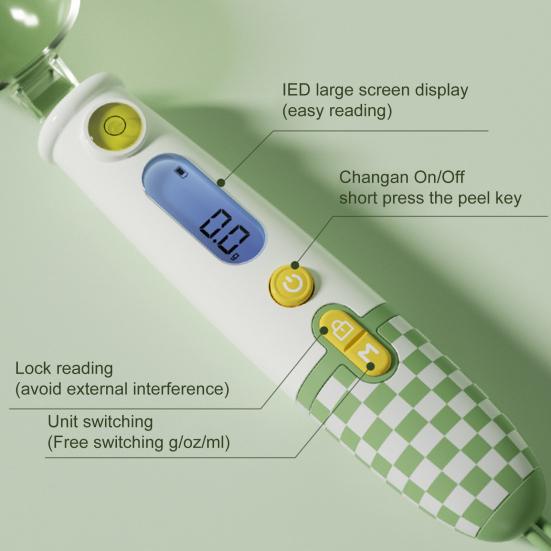 Цифровая мерная ложка с ЖК-экраном Высокоточные пищевые весы Мерный совок для выпечки Кулинария Взвешивание Электронная мерная ложка