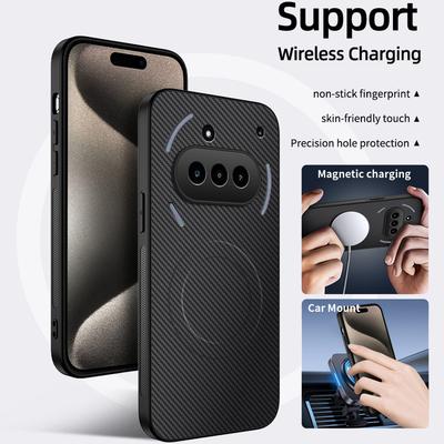 Чехол из углеродного волокна с магнитной беспроводной зарядкой для Nothing Phone 3A Pro, матовый, противоударный, мягкий силиконовый чехол для телефона