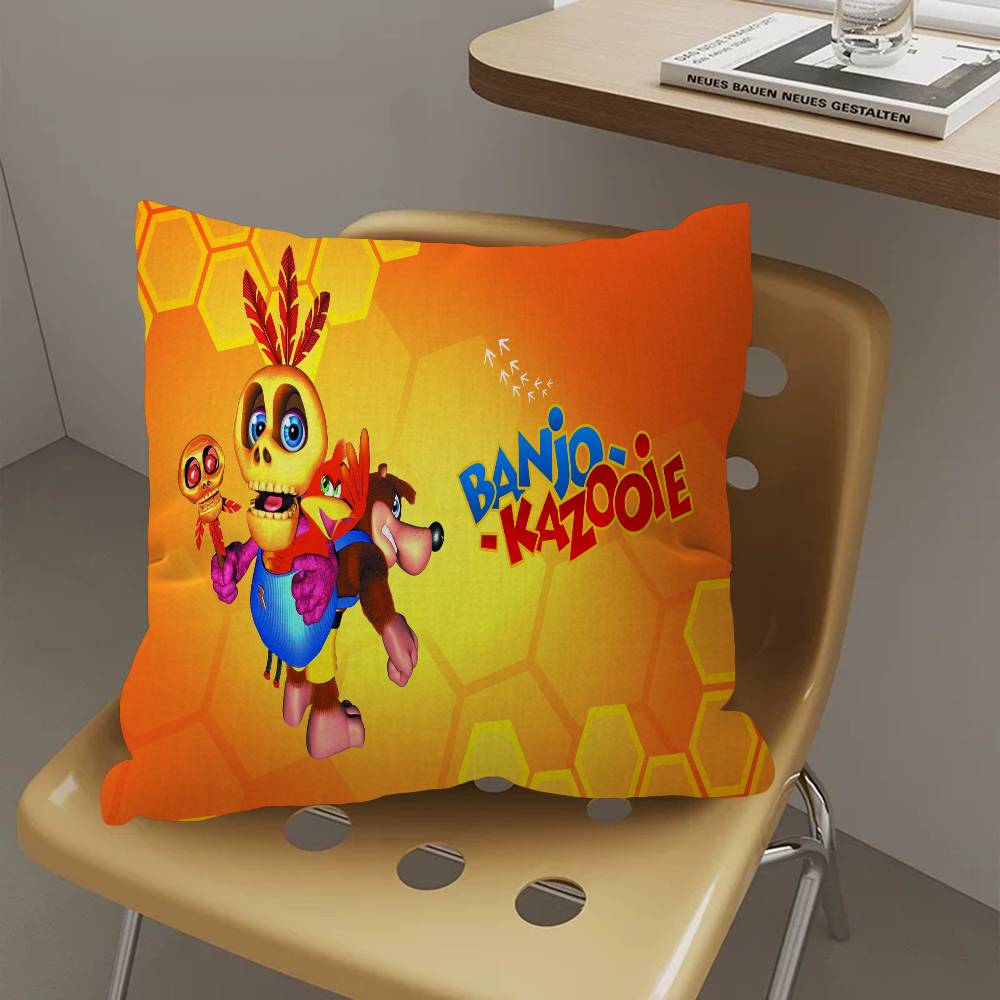 Game B-Banjo-K-Kazooie Cushion Cover Inches Farmhouse Decor Home Throw Pillow Covers for Couch Decorations