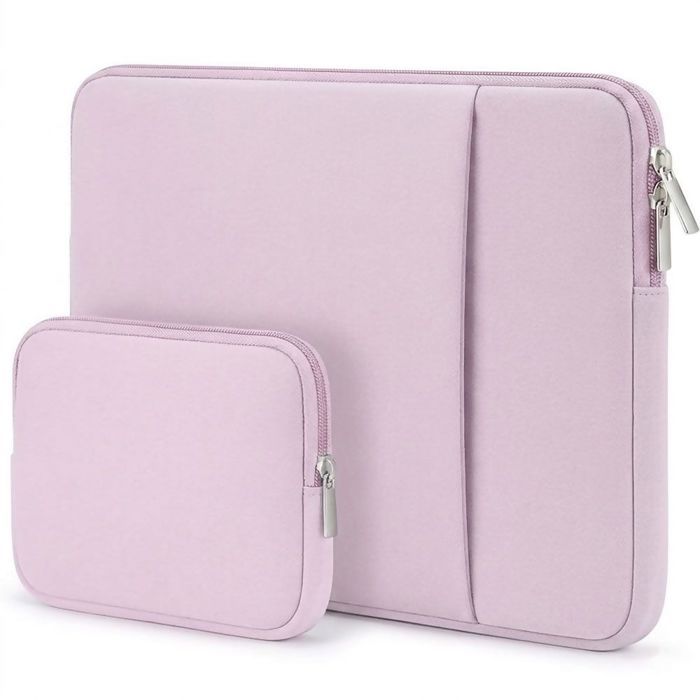 Housse pour Ordinateur 15" - Doule Rangement Compatible avec MacBook Air Lenovo HP - Violet