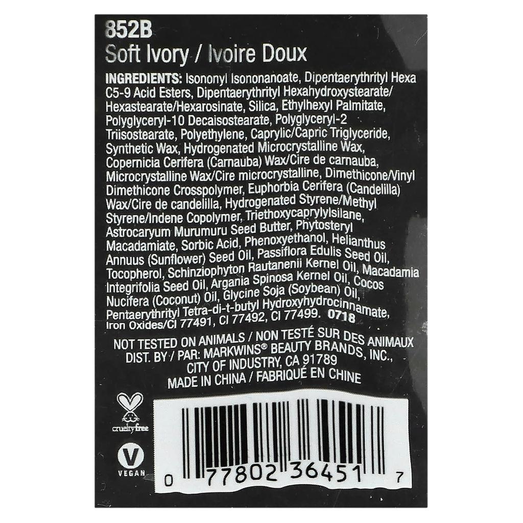 Wet N Wild Photo Focus Stick Foundation, 852B Soft Ivory, 1 Stick