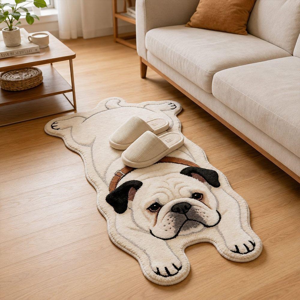 Pet Theme Rug Dog Shaped Rug Decorative Carpet Animal Floor Mat Cute Entryway Mat Bedroom Decor
