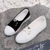 Весенние и осенние легкие женские парусиновые туфли, новые модные белые женские туфли на плоской подошве, повседневная женская обувь с круглым носком