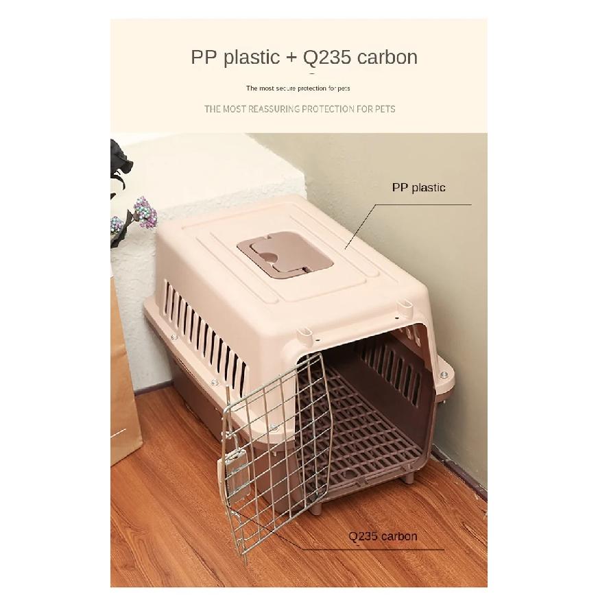 Outdoor Large Plastic Cat CageLarge Airline Pet CageCat Shipping Box Portable Pet Supplies