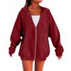 Women's Solid Color Zipper Sweatshirt Tops Daily Casual Jacket