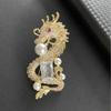 Год Дракона Китайский Дракон Брошь Кристалл Полный Циркон Мужской И Женский Зодиак Животное Костюм Корсаж, Коллекционные Подарки