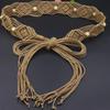 Bohemian Wax Rope Braided Floral Women's Belt Chain