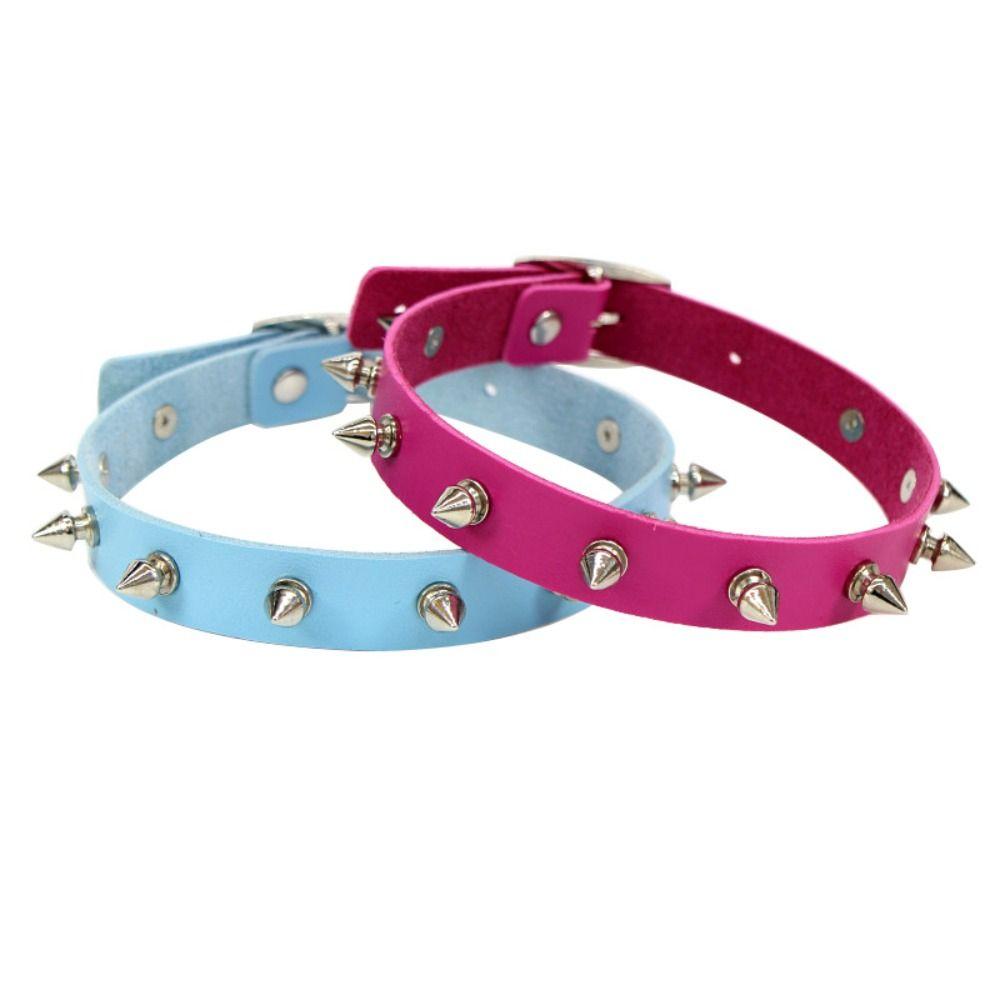 Ожерелья с подвесками в стиле Харадзюку, кожаное ожерелье с шипами и кожаным воротником, новое женское ожерелье