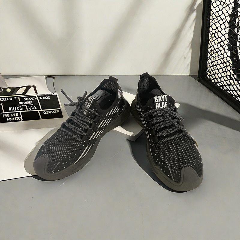 Sports Men's Shoes Summer Mesh Breathable Trend Explosion Non-smelly Feet Casual Shoes Running Shoes Hollow Mesh Shoes Flying Woven Shoes