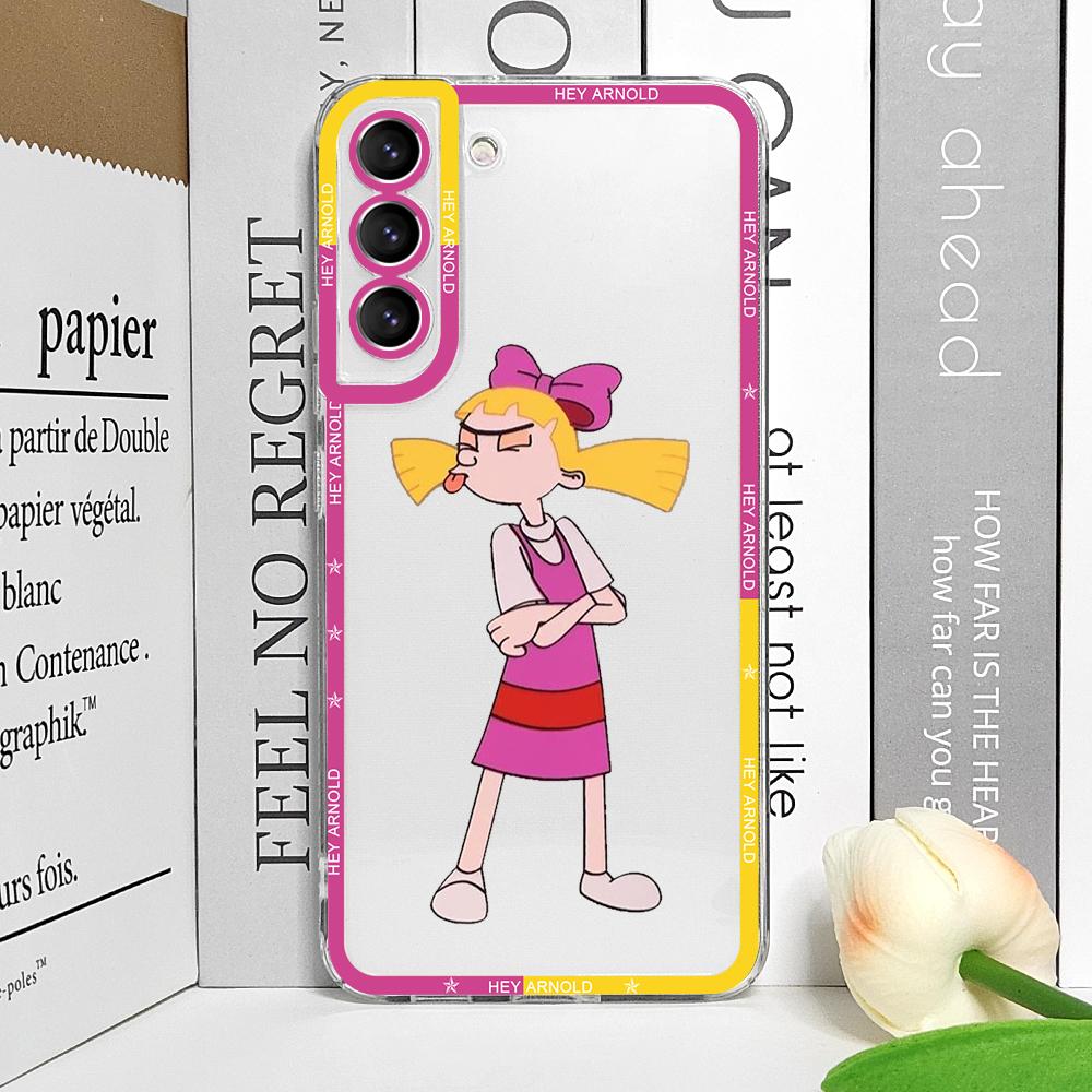 Привет A_Arnolds Helga Мультяшный чехол для телефона Samsung Galaxy S22 S23 S24 S20 Plus Ultra S21 FE S25 5G Прозрачный мягкий чехол Fundas