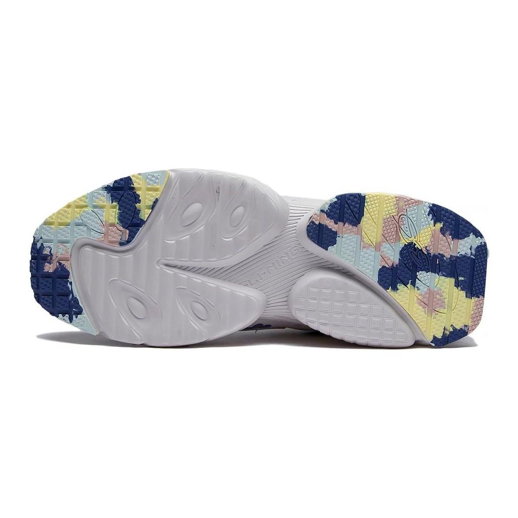 Li Ning Youth Childrens Nebula Удобная универсальная амортизирующая повседневная обувь Детская повседневная обувь Серый Фиолетовый YKCS106-4