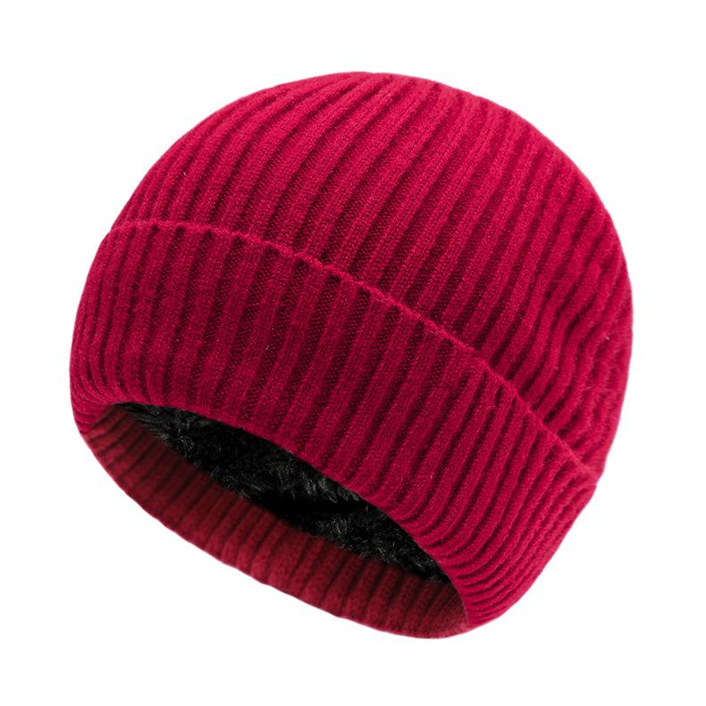 Autumn and Winter New Knitted Cap Leisure Men and Women Warm Wool Hat Padded Ski Thickened Ear Protection Wool Cap