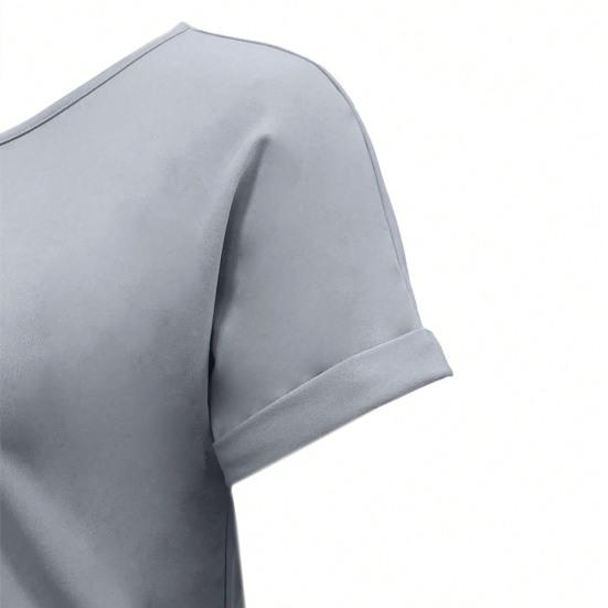 Женский спортивный костюм с коротким рукавом Yousheng, повседневный топ с круглым вырезом и джоггеры на шнурке с карманами, женский спортивный комплект из двух частей