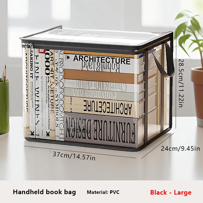 Сумка для хранения книг для школьников, большая вместимость, складной портативный ящик для хранения, прозрачный, пыленепроницаемый, водонепроницаемый, для организации одежды и игрушек