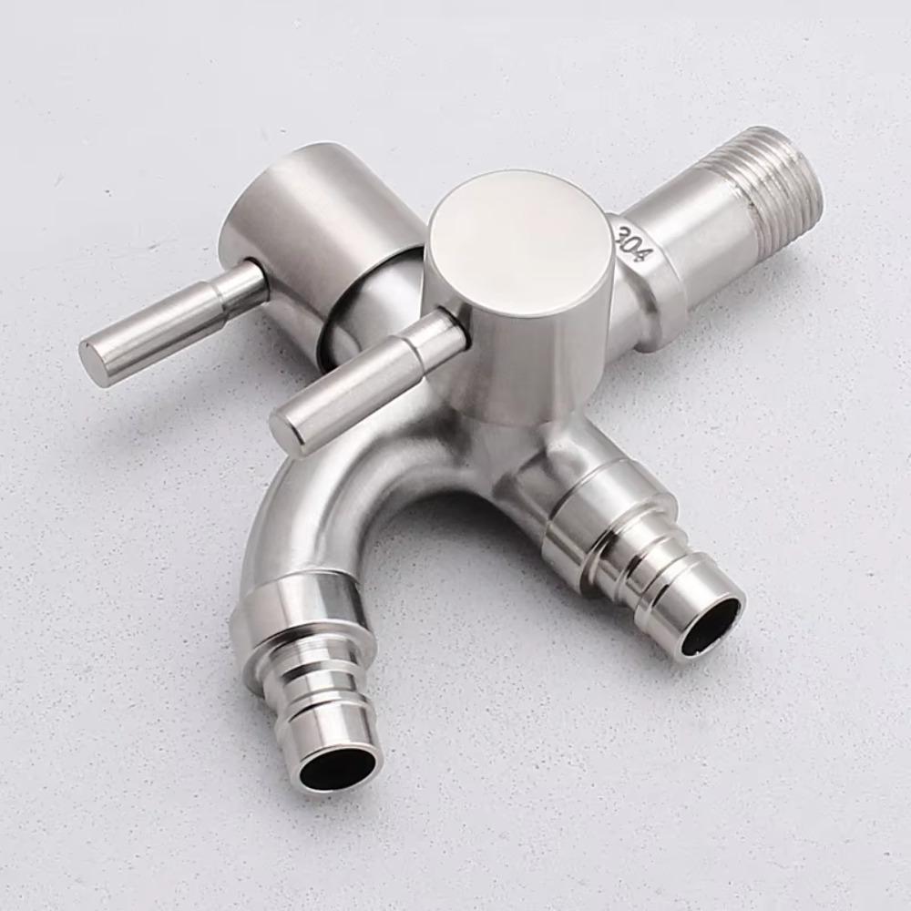 Rust-proof Double-outlet Garden Faucet Antiseptic Garden Water Tap Washing Machine Faucet Bathroom