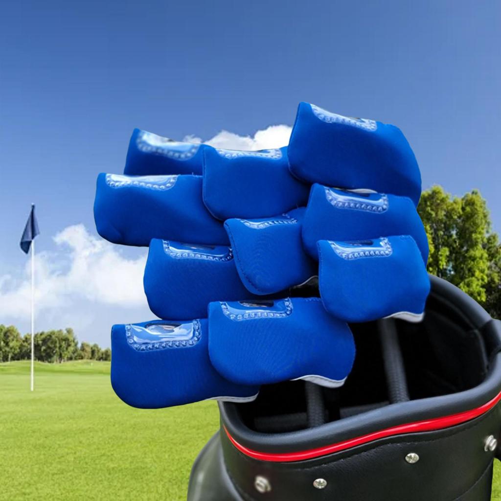 Набор из 10 штук чехлов для головки гольф-айрона, чехлы для головки клюшки, водонепроницаемый протектор с видимым окном