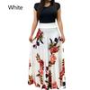 Women Short Sleeve Vintage Floral Dress Skirt Party Long Beach Clothes Maxi Crew Neck S-3XL